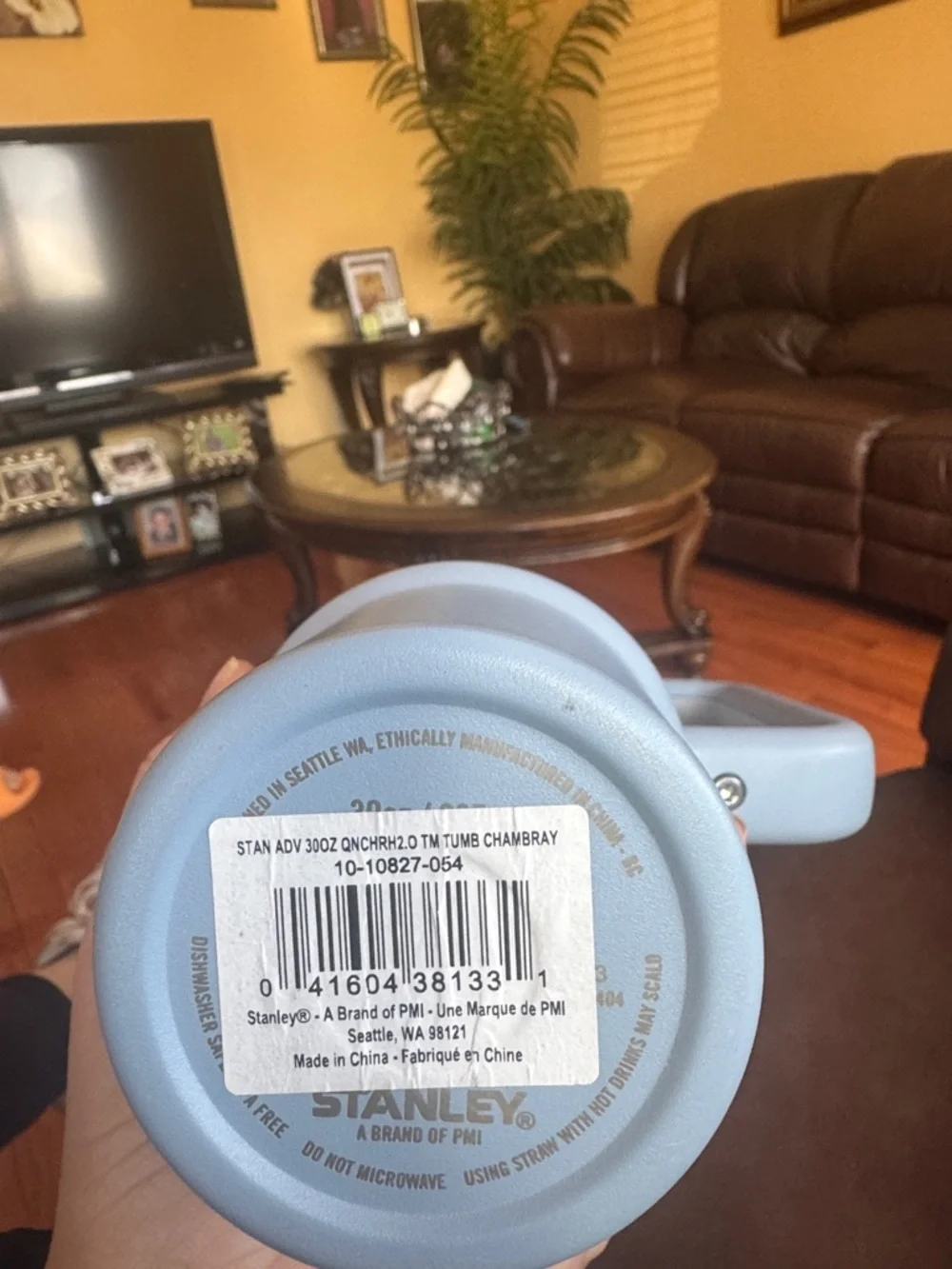 Stanley Powder Blue Insulated Travel Mug with Handle - Picture 2 of 3
